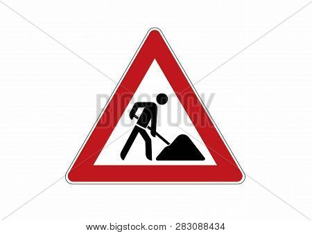 Construction Site Sign - Caution, Construction Works Traffic Sign