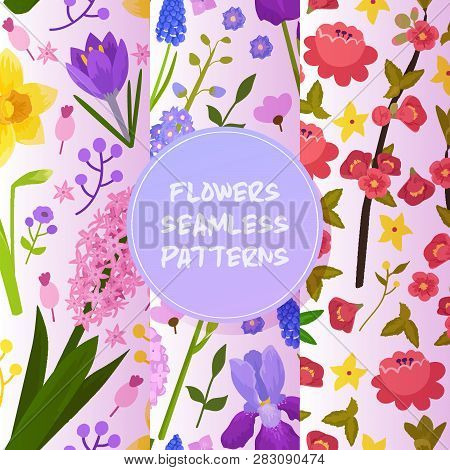 Flowers And Floral Vector Seamless Pattern Watercolor Flowered Greeting Card Invitation For Wedding 