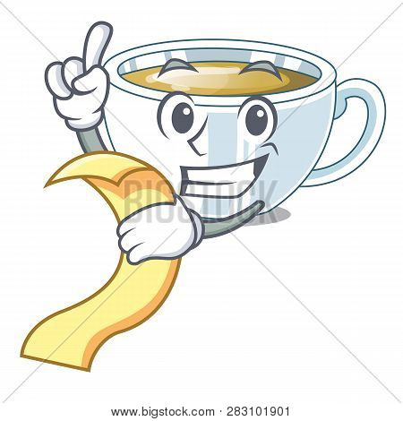 With Menu Ginger Tea In The Cartoon Shape