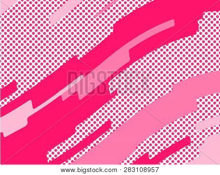 The Pink Pattern. Trending Abstract Design With Irregular Shapes, Points And Wavy Lines To Create Ro
