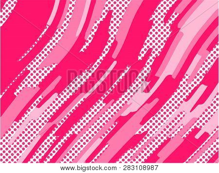 The Pink Pattern. Trending Abstract Design With Irregular Shapes, Points And Wavy Lines To Create Ro