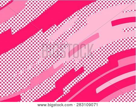 The Pink Pattern. Trending Abstract Design With Irregular Shapes, Points And Wavy Lines To Create Ro