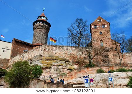 Nuremberg, Bavaria, Germany - April 26, 2013: The Nuremberg Castle