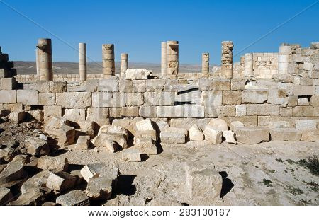 Remnants Of An Ancient Christian Church In The Nabatean City Of Avdat (south Church) In Negev Desert