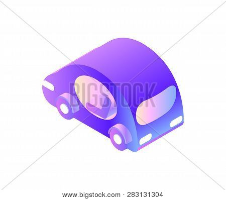 Smart Car With For Drivers, Automated Driving System Vector. Isolated Icon Of Transportation, Automo