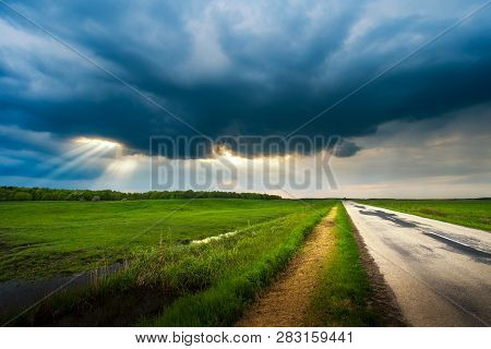 Country Road Stromy Weather