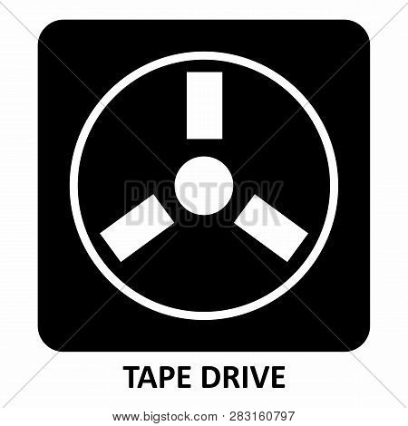 The Black And White Tape Drive Symbol Illustration