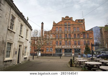 Weymouth, United Kingdom - December 26, 2017 - View Of The Brewers Quay Building In Hope Square In T