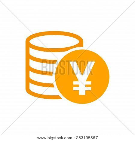 Yen, Yuan Money Currency Vector Icon In Flat Style. Yen Coin Symbol Illustration On White Isolated B
