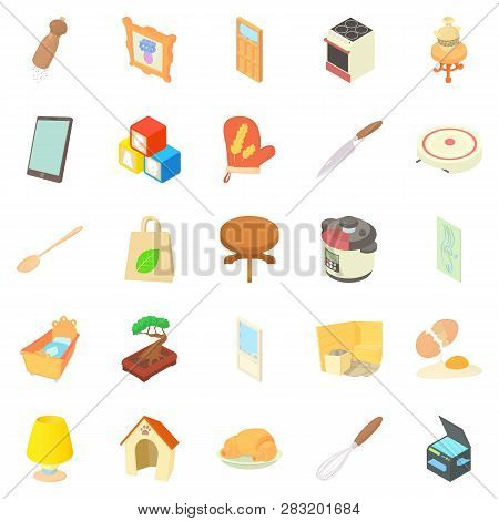 Steading Icons Set. Cartoon Set Of 25 Steading Icons For Web Isolated On White Background
