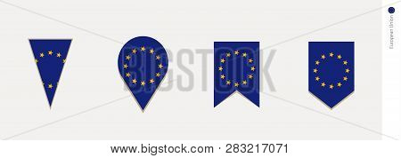 European Unionflag In Vertical Design, Vector Illustration.