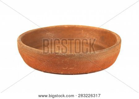 Ketsi, Georgian Traditional Clay Pot For Cooking Food On White Background