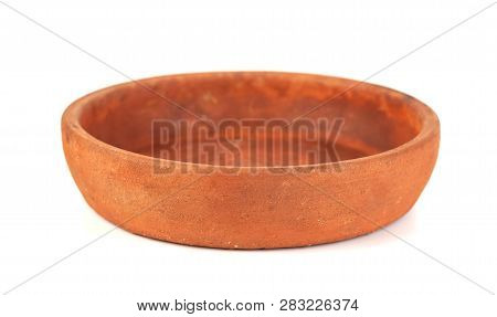 Ketsi, Georgian Traditional Clay Pot For Cooking Food On White Background