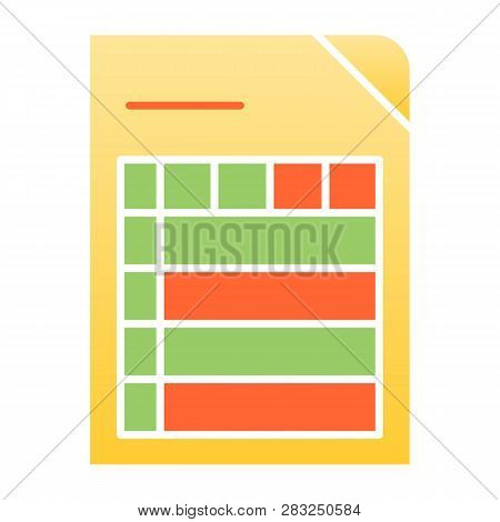 List Flat Icon. Documen Color Icons In Trendy Flat Style. Paper Gradient Style Design, Designed For 