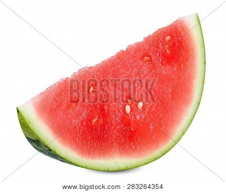 Slice Red Watermelon Isolated On White Clippng Path