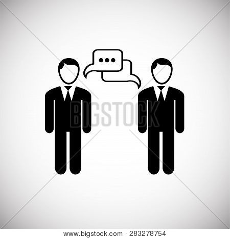 Business Negotiation On White Background Icon For Wep Or App Using