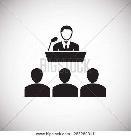 Public Speech On White Background Icon For Wep Or App Using