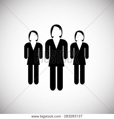 Business Woman On White Background Icon For Wep Or App Using