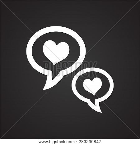 Love Message On Black Background Icon For Wep Or App Using
