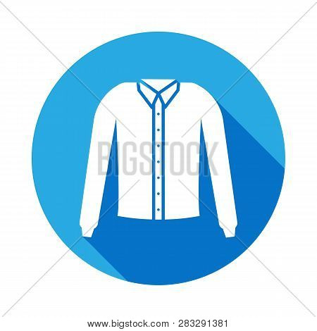 Pullover With Bottom Icon With Long Shadow. Signs And Symbols Can Be Used For Web, Logo, Mobile App,