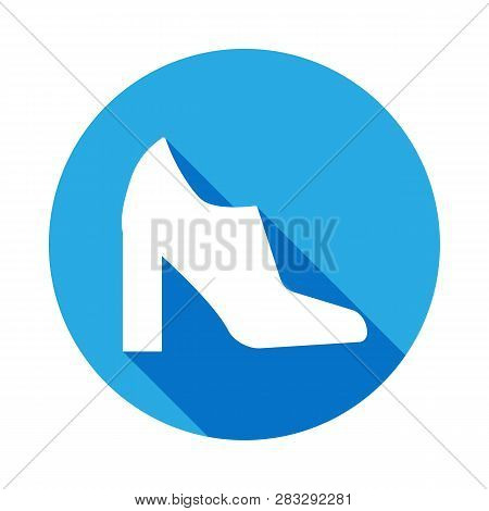 Heel Boots Icon With Long Shadow. Signs And Symbols Can Be Used For Web, Logo, Mobile App, Ui, Ux