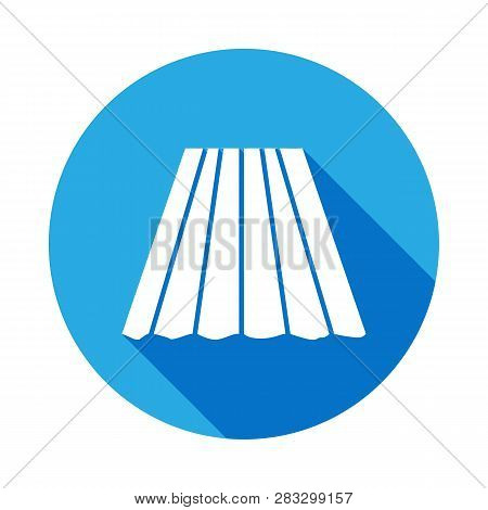 Skater Pleated Skirt Icon With Long Shadow. Signs And Symbols Can Be Used For Web, Logo, Mobile App,