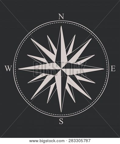 Compass Rose Or Windrose. Rose Of The Winds. Flat Icon For Apps And Websites