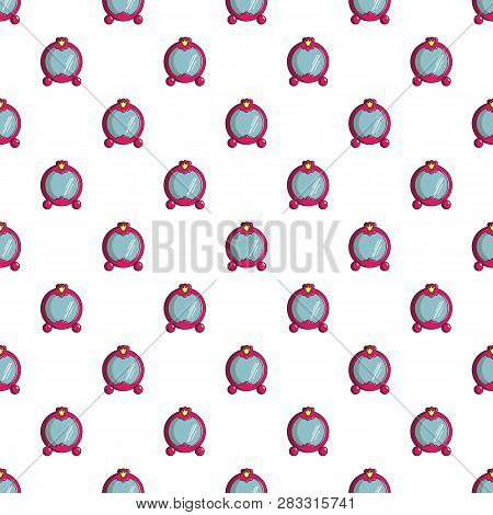 Princess Mirror Pattern In Cartoon Style. Seamless Pattern Illustration
