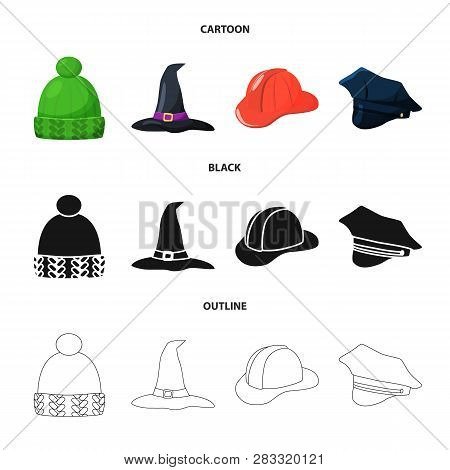Vector Illustration Of Clothing And Cap Logo. Set Of Clothing And Beret Stock Vector Illustration.