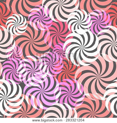 Vector Illustration Of Pastel Colors With A Spiral Pattern On A Gray Background.