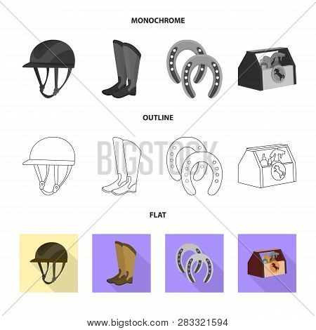 Vector Illustration Of Equipment And Riding Icon. Collection Of Equipment And Competition Vector Ico