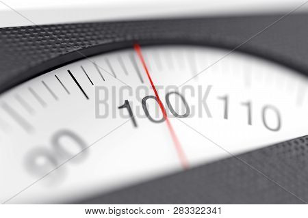 Mechanical Bathroom Weight Scales Dial With Nimbers, Close Up. 3d Illustration