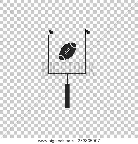 American Football With Goal Post Icon Isolated On Transparent Background. Flat Design. Vector Illust