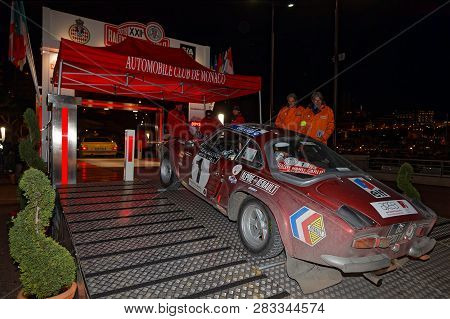 Monaco, France, February 6, 2019 : Arrival On Monaco Harbor. Rallye Historique Is Reserved To Those