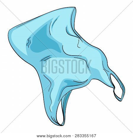 Plastic Bag Fly In Sky Object On White Background Raster. Color Background.