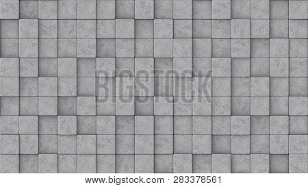3d rendered concrete blocks at different heights.