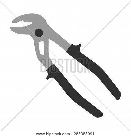 Water Cimping Pliers Icon. Repair Symbol. Vector Illustration Isolated On White Background.