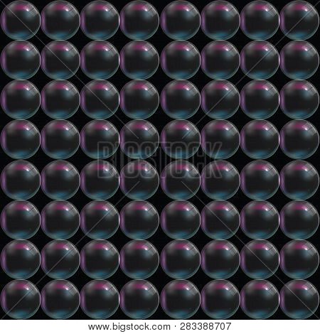 Cea Bubbles On Black Background. Seamless Pattern. Vector Illustration