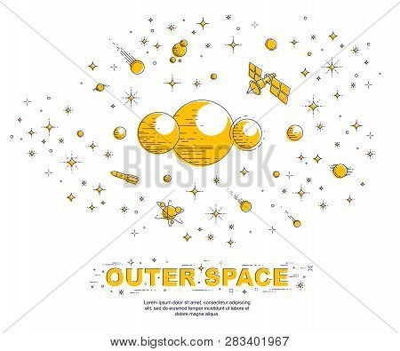 Fantastic Galaxy With Unknown Weird Undiscovered Planets With Stars And Other Elements. Explore Univ