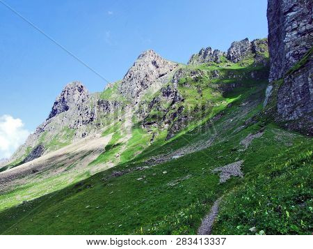 Mountain Alvier In The Appenzell Alps Mountain Range - Canton Of St. Gallen, Switzerland