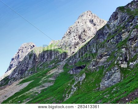 Mountain Alvier In The Appenzell Alps Mountain Range - Canton Of St. Gallen, Switzerland