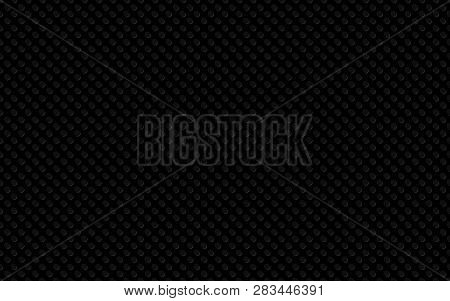 Black Background Is An Illusion Of Bump And Relief, Like Plastic. Seamless Vector Pattern.