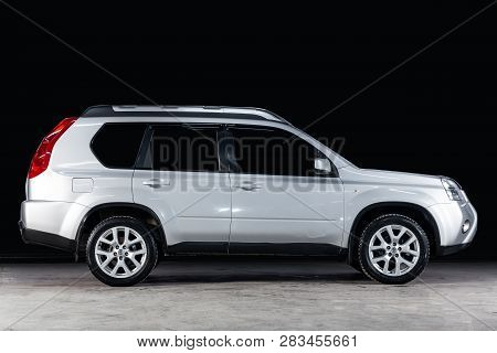 Novosibirsk, Russia - February 08, 2019:  Nissan Xtrail, Side View. Photography Of A Modern Car  On 
