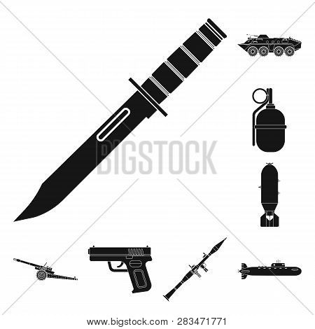 Isolated Object Of Weapon And Gun Logo. Collection Of Weapon And Army Stock Vector Illustration.