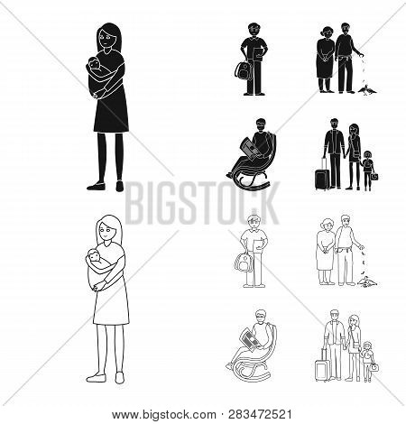 Vector Illustration Of Character And Avatar  Symbol. Set Of Character And Portrait Stock Vector Illu