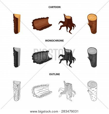 Vector Design Of Tree   And Raw  Icon. Set Of Tree   And Construction Vector Icon For Stock.