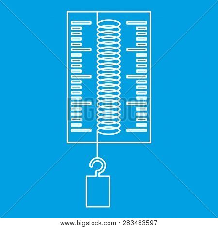 Dynamometer With A Hook Icon Blue Outline Style Isolated Illustration. Thin Line Sign