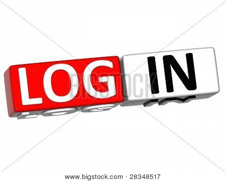 3D Connectez-vous sur fond blanc