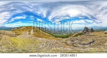 Panoramic Landscape View From The Mountain Demerdgy.