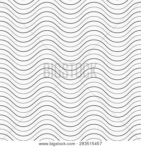 Abstract Seamless Pattern Of Horizontal Wavy Lines, Smooth Bends. Modern Stylish Texture.design Elem